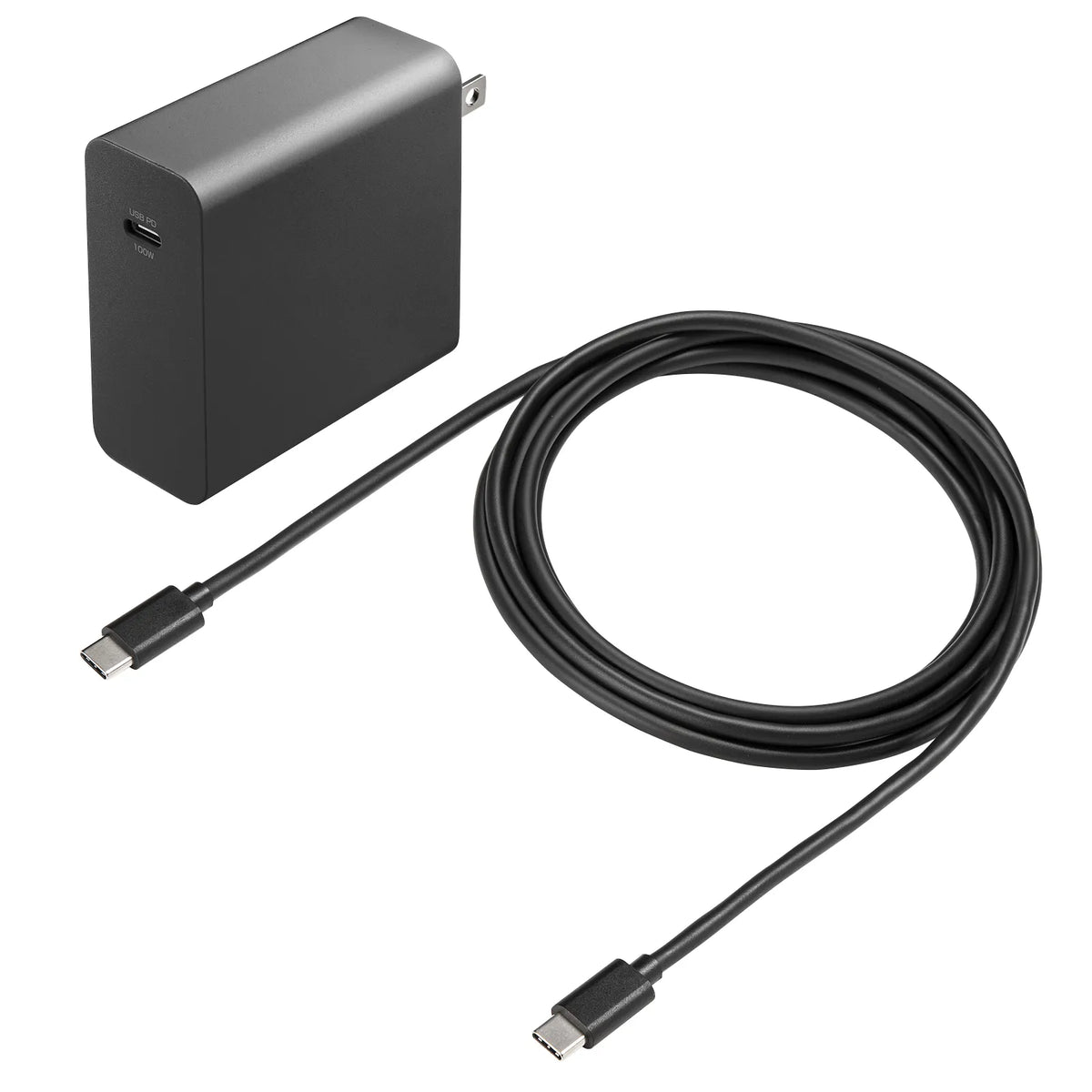 USB PD compatible AC charger (PD100W, with Type-C cable) ACA-PD93BK