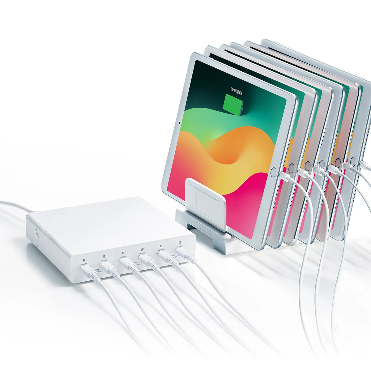 USB PD compatible AC charger (6 ports, 72W total) ACA-PD98