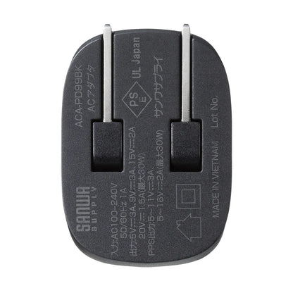 USB PD compatible AC charger (PD30W) ACA-PD99BK