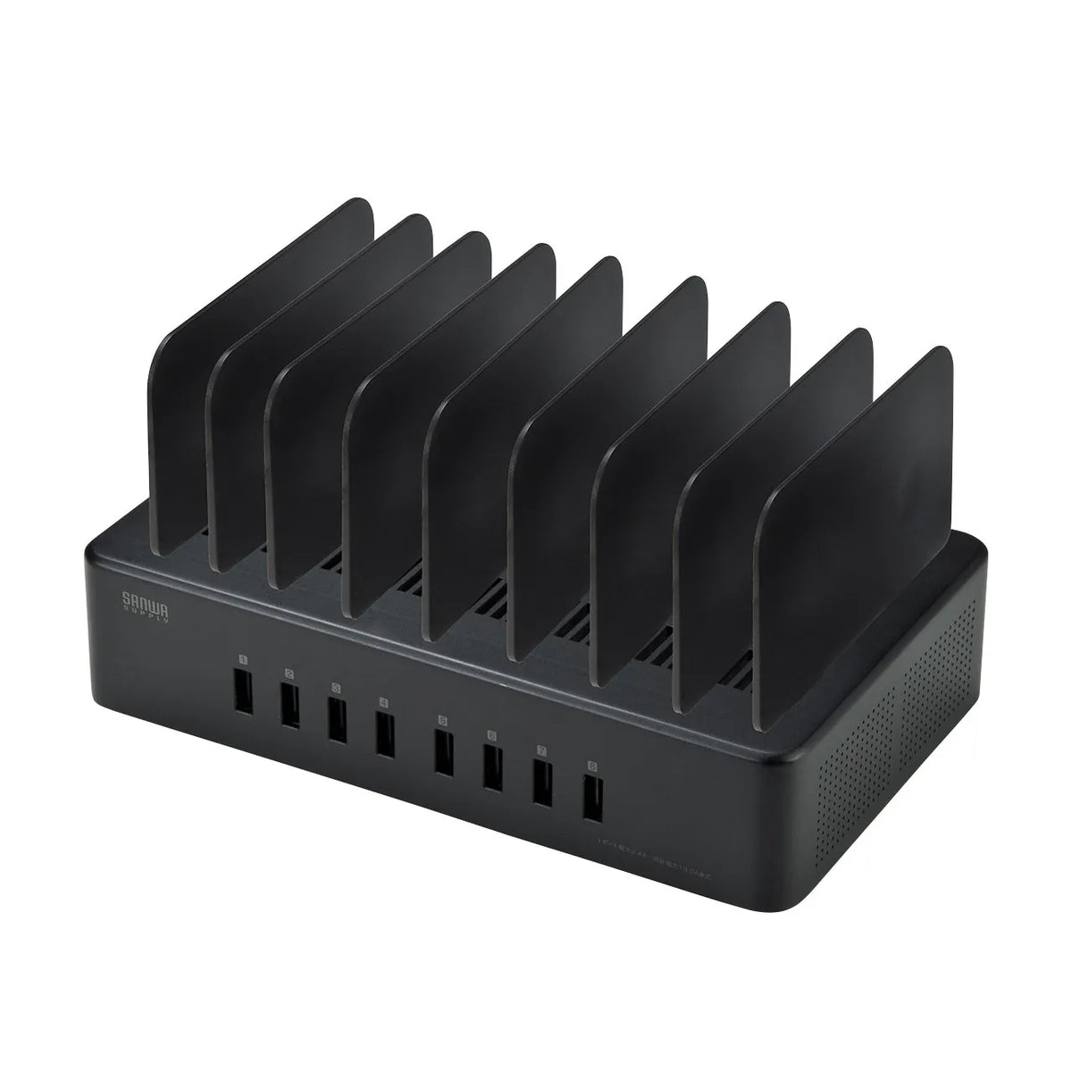 USB Charging Stand (8 Ports, 19.2A Total, High Durability Type) ACA-STN74BK
