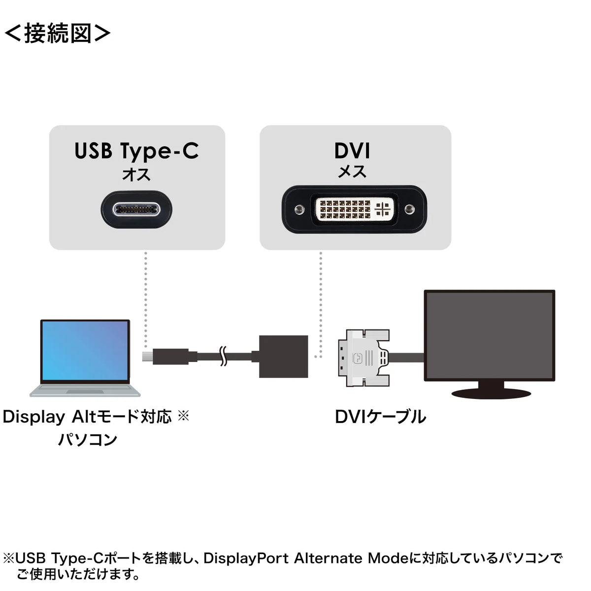 USB Type C to DVI Conversion Adapter AD-ALCDV