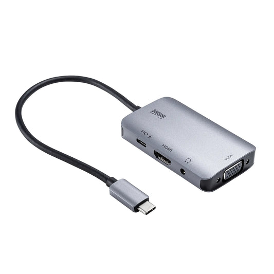 USB Type C-HDMI/VGA変換アダプタ(4K/30Hz/PD対応) AD-ALCHV02
