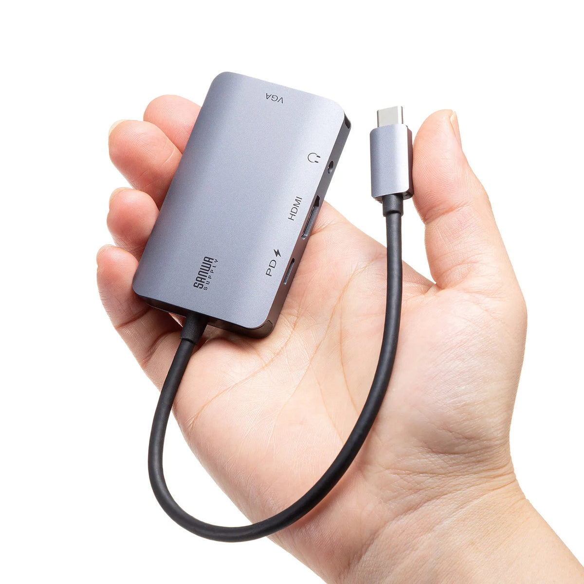 USB Type C-HDMI/VGA変換アダプタ(4K/30Hz/PD対応) AD-ALCHV02