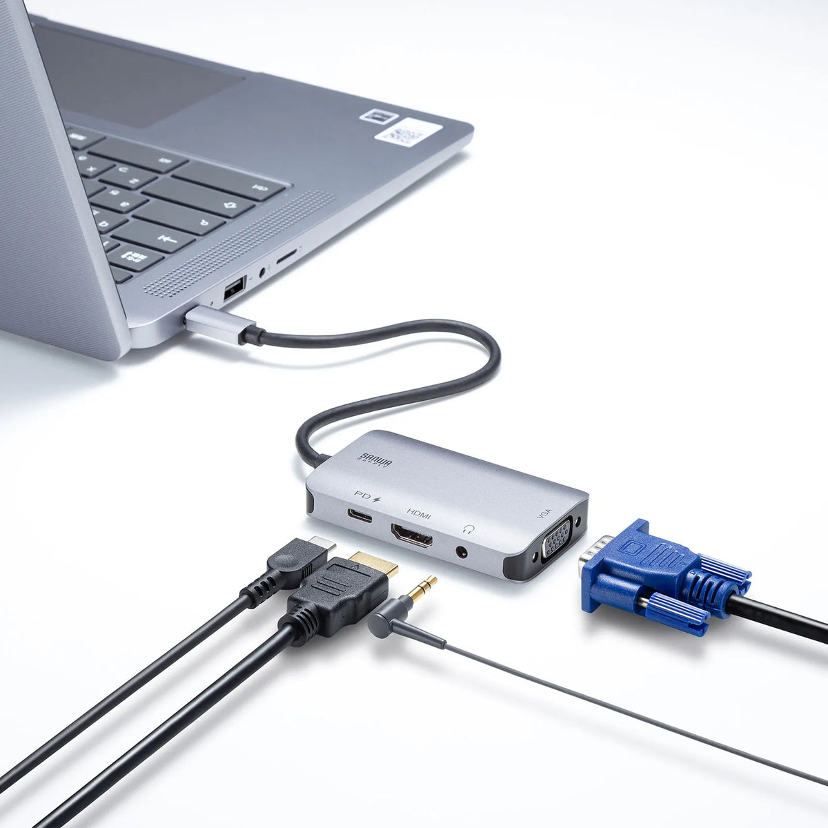 USB Type C-HDMI/VGA変換アダプタ(4K/30Hz/PD対応) AD-ALCHV02