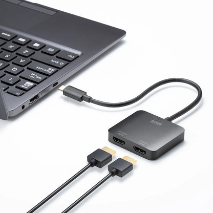 USB Type C to HDMI Conversion Adapter (2 Ports/4K Compatible) AD-ALCMST2HD2
