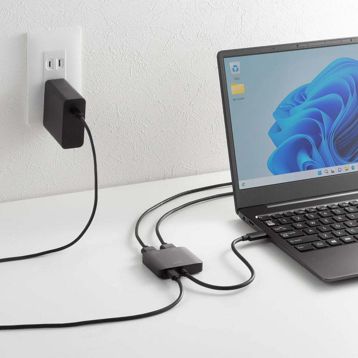 USB Type C-HDMI変換アダプタ(2ポート/4K/PD対応) AD-ALCMST2HDPD