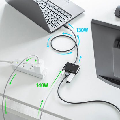 USB Type C to HDMI Conversion Adapter (4K/PD compatible/with USB hub) AD-ALCPHDPD02
