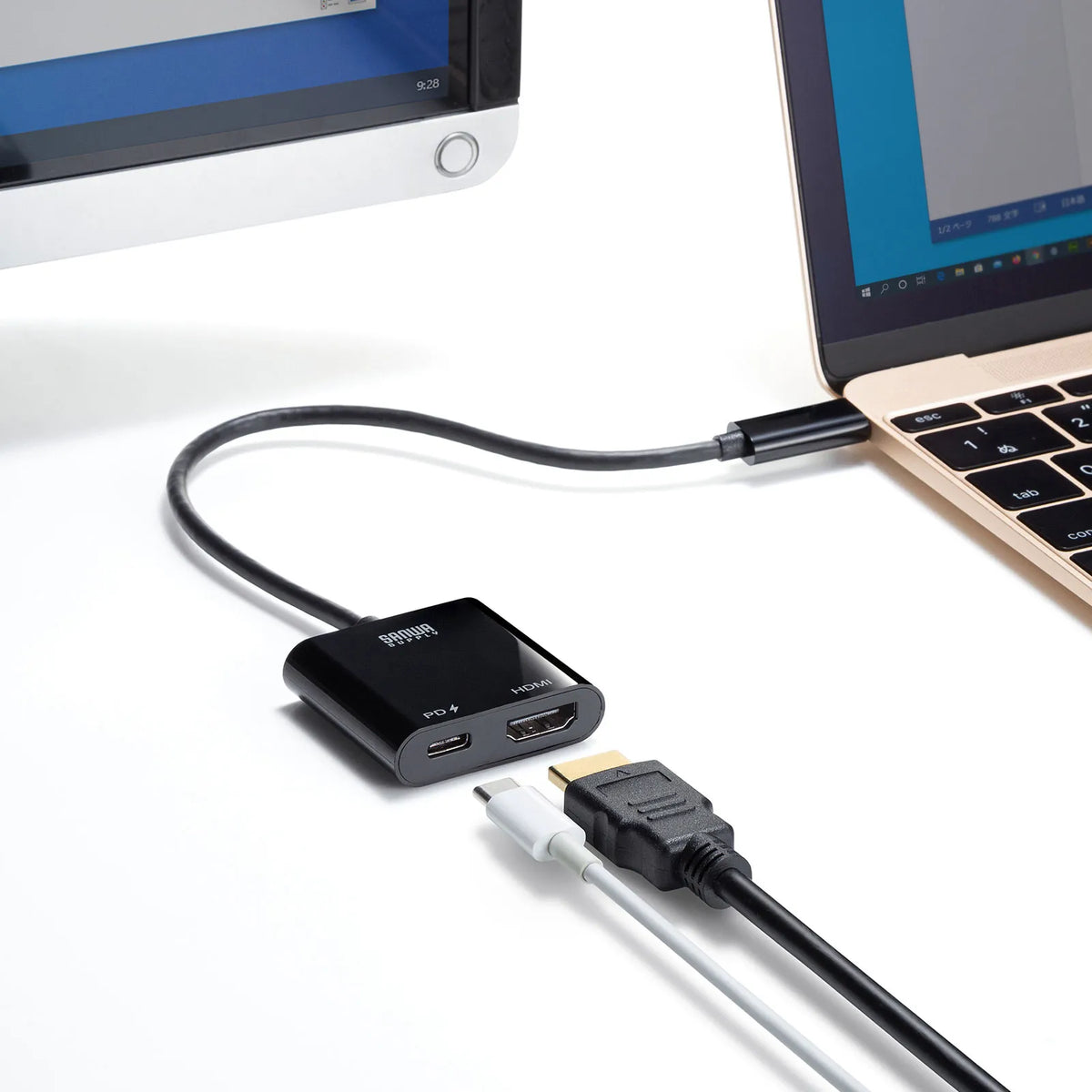 USB Type C-HDMI変換アダプタ(4K/60Hz/PD対応) AD-ALCPHDPD