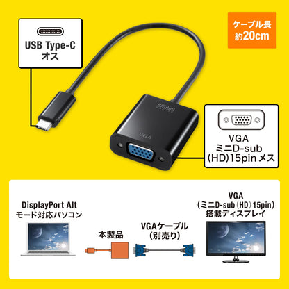 USB Type C to VGA Conversion Adapter AD-ALCV02