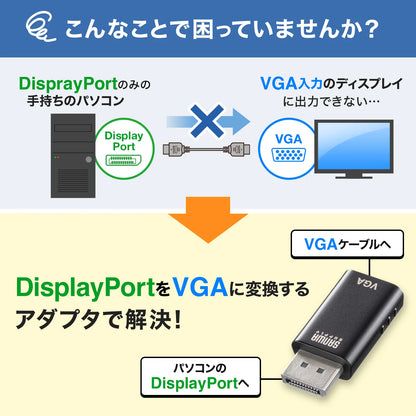 DisplayPort to VGA Conversion Adapter AD-DPV05