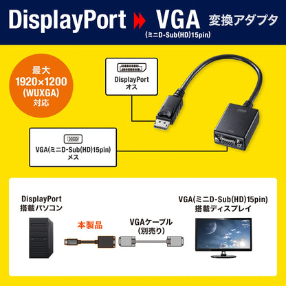 DisplayPort to VGA Conversion Adapter AD-DPV06
