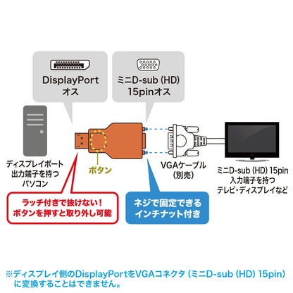 DisplayPort to VGA Conversion Adapter AD-DPV07