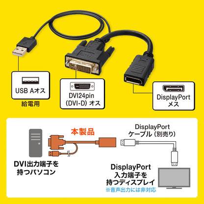 DVI-to-DisplayPort Conversion Adapter (4K/30Hz) AD-DVDP01