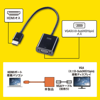 HDMI-VGA変換アダプタ AD-HD24VGA