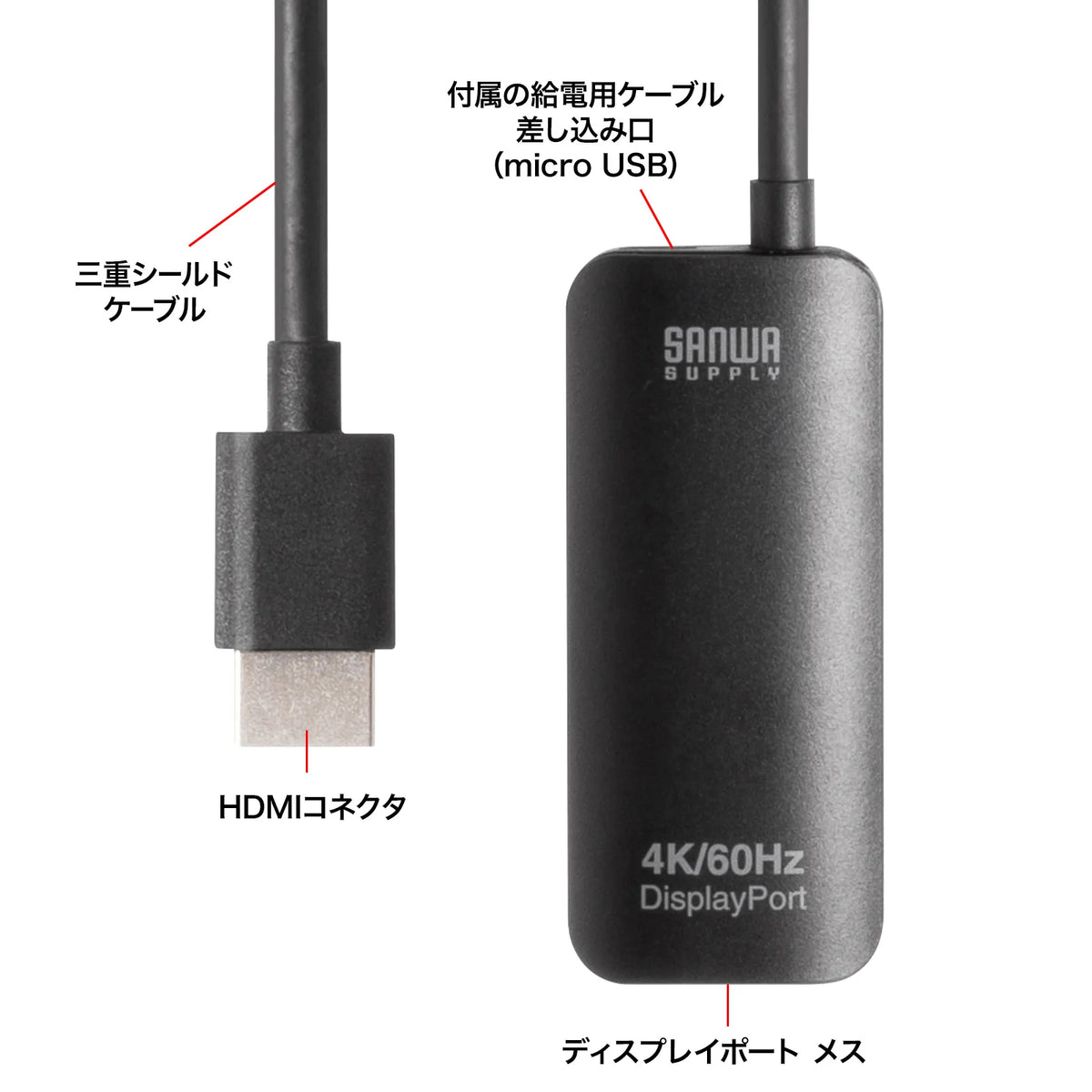 HDMI-to-DisplayPort conversion adapter (4K/60Hz) AD-HD31DP
