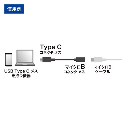 Type-C to USB 2.0 to microB conversion adapter cable AD-USB25CMCB