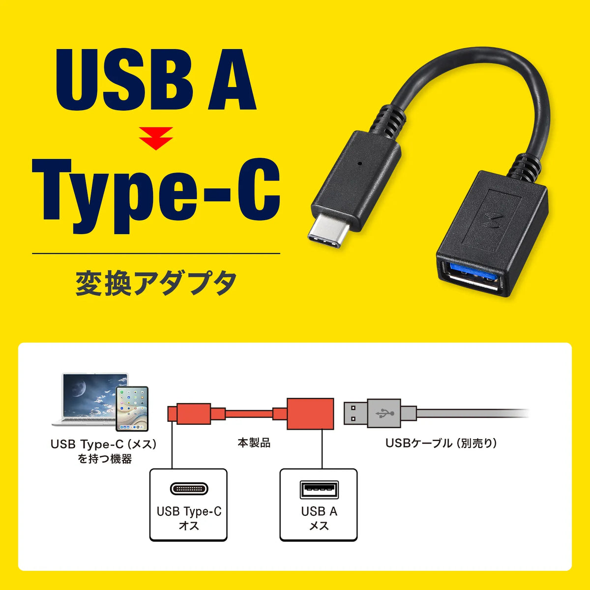 Type-C to USB-A Conversion Adapter Cable AD-USB26CAF