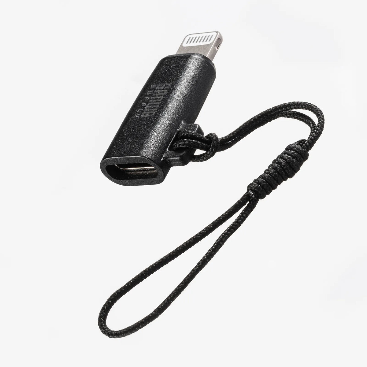 USB Type-C to Lightning Conversion Adapter (MFi Certified, with Strap, Black) AD-USB30LCFBK
