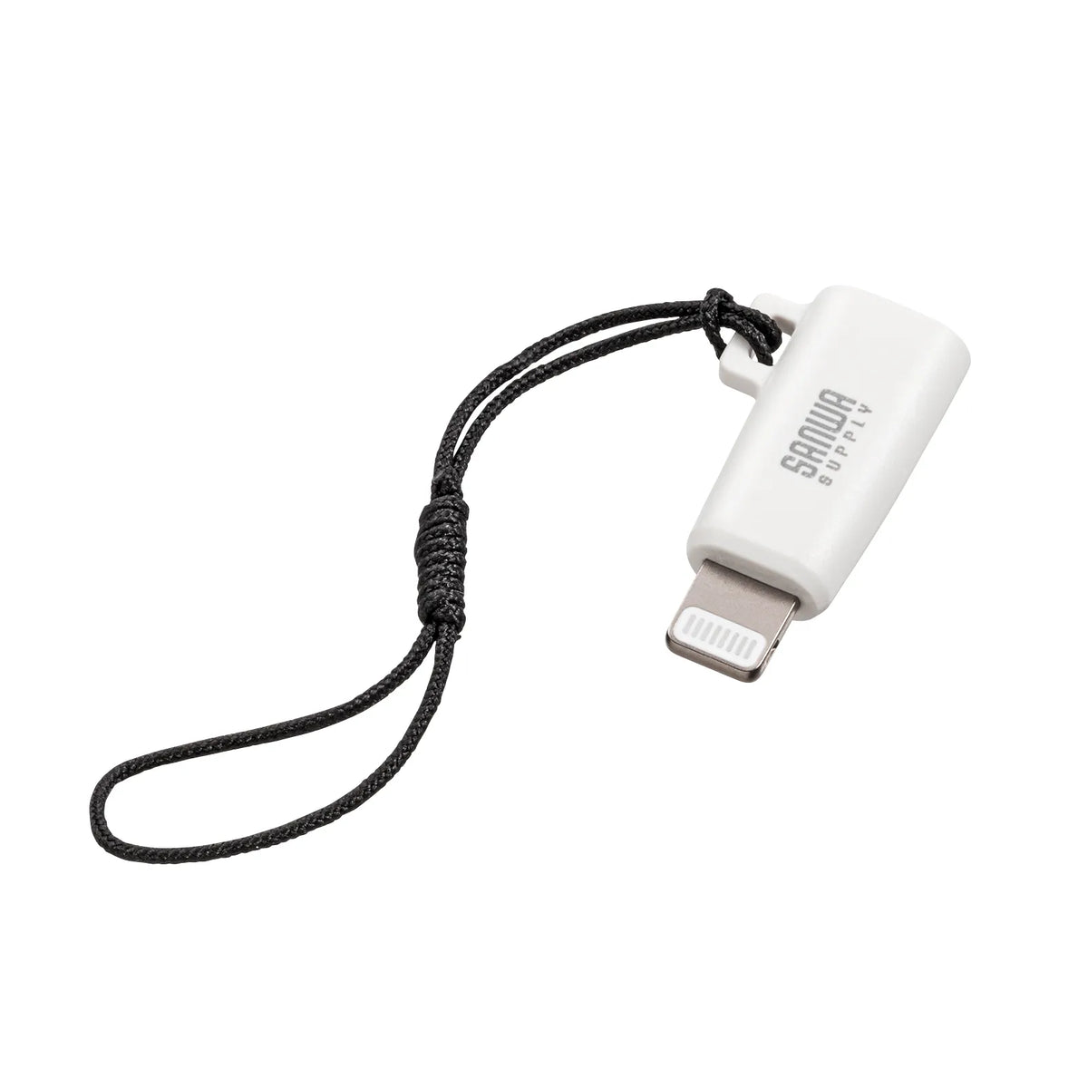 USB Type-C to Lightning変換アダプタ（MFi認証・ストラップ付き・ホワイト） AD-USB30LCFW