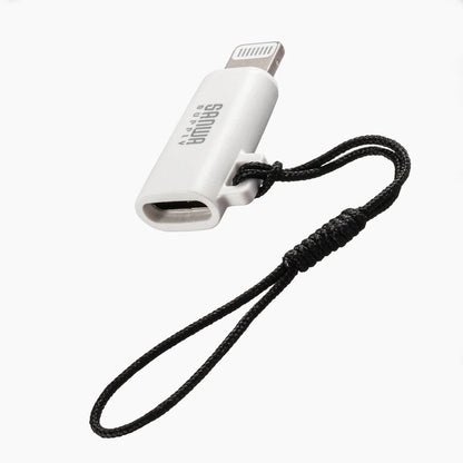 USB Type-C to Lightning変換アダプタ（MFi認証・ストラップ付き・ホワイト） AD-USB30LCFW