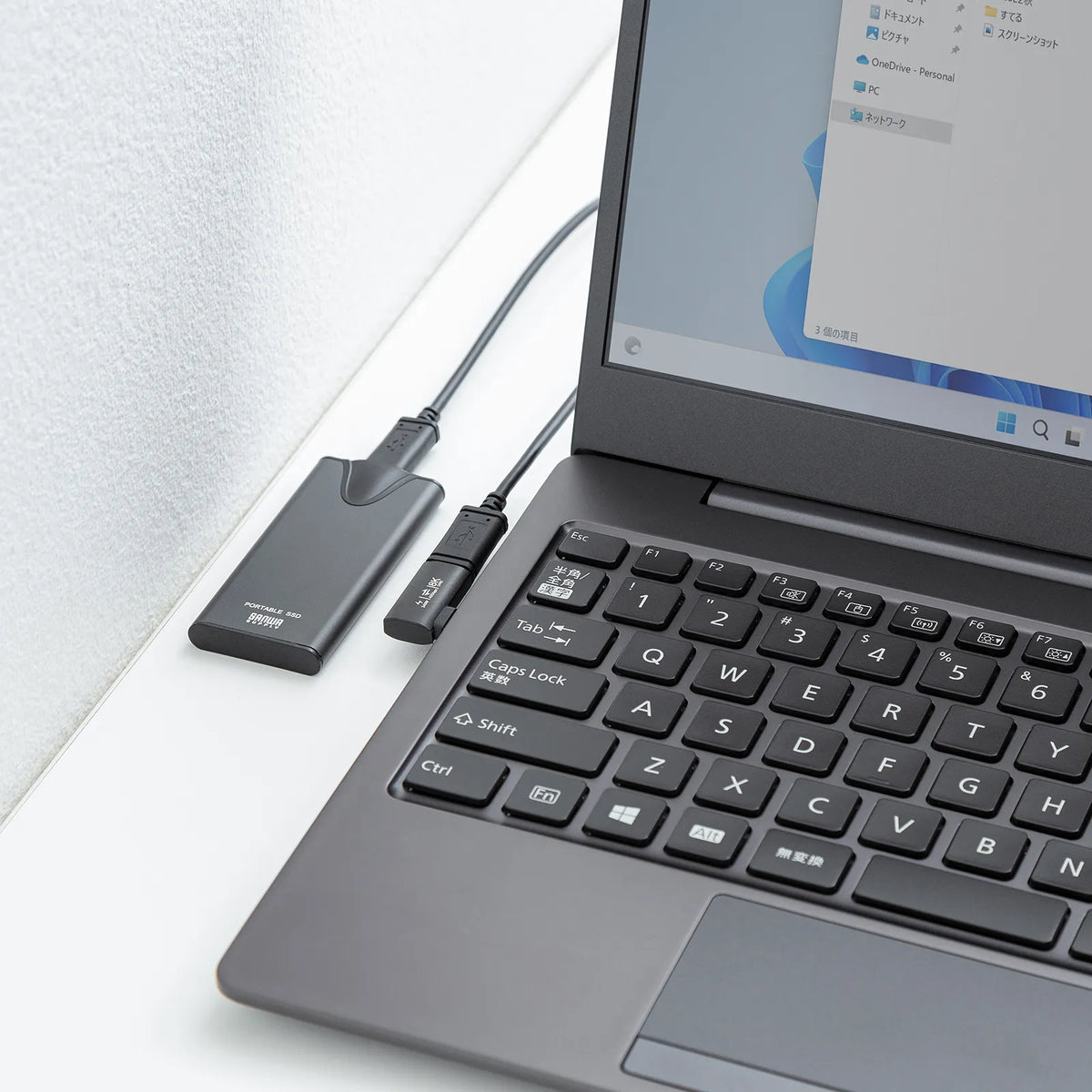 Type-C Conversion Adapter (C to C, L-shaped side insertion, 40Gbps, 240W) AD-USB35CCFLY
