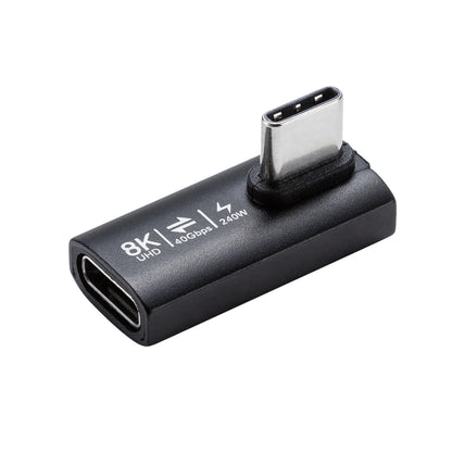 Type-C Conversion Adapter (C to C, L-shaped vertical insertion, 40Gbps, 240W) AD-USB36CCFLT