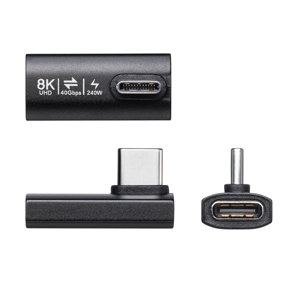 Type-C Conversion Adapter (C to C, L-shaped vertical insertion, 40Gbps, 240W) AD-USB36CCFLT