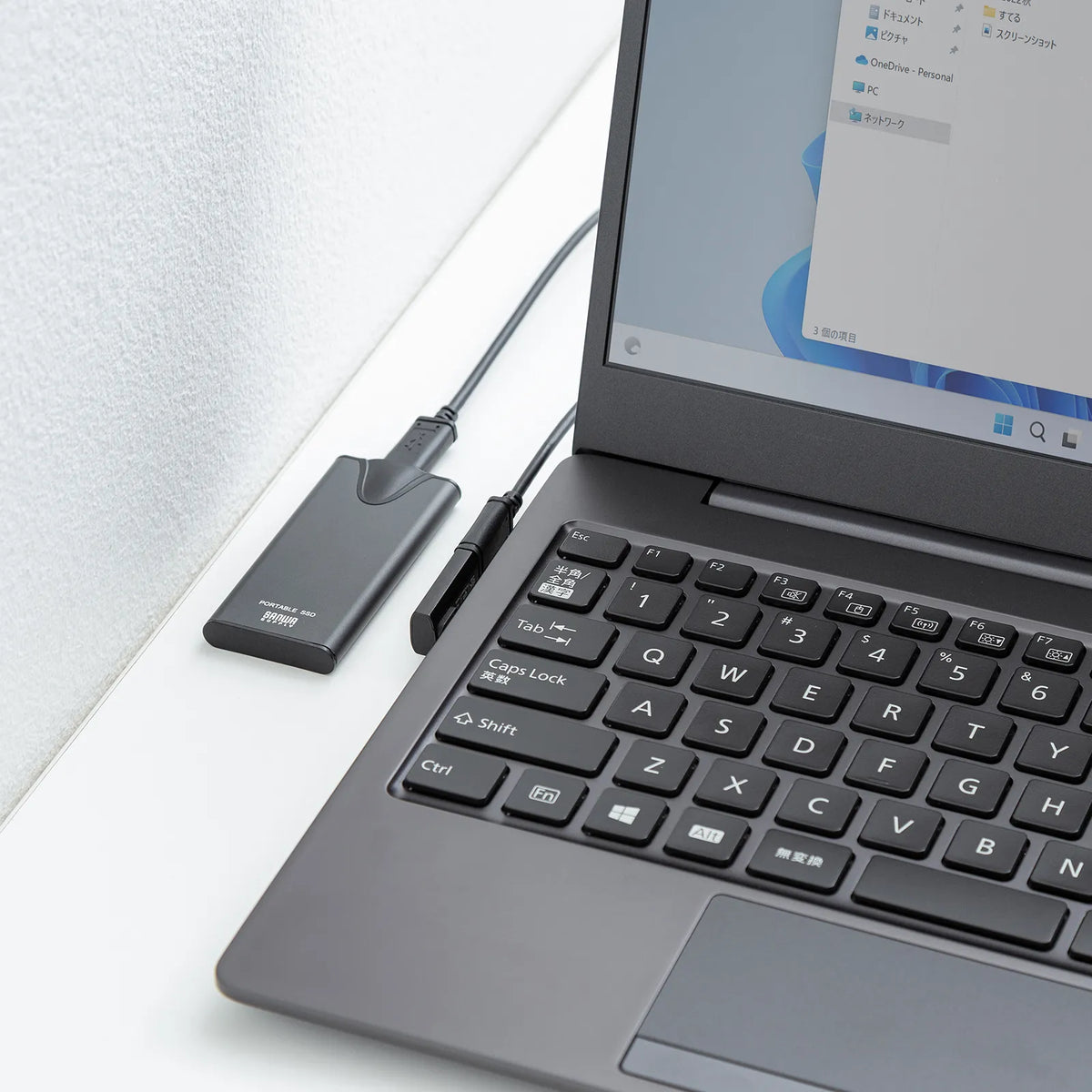 Type-C Conversion Adapter (C to C, L-shaped vertical insertion, 40Gbps, 240W) AD-USB36CCFLT