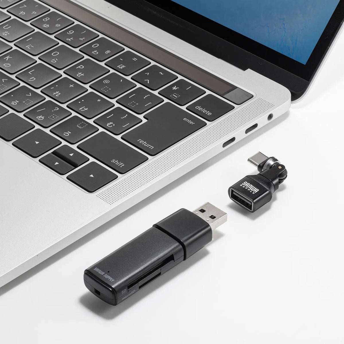 USB2.0 Type-C変換アダプタ（AtoC・540度回転） AD-USB37CAFBK