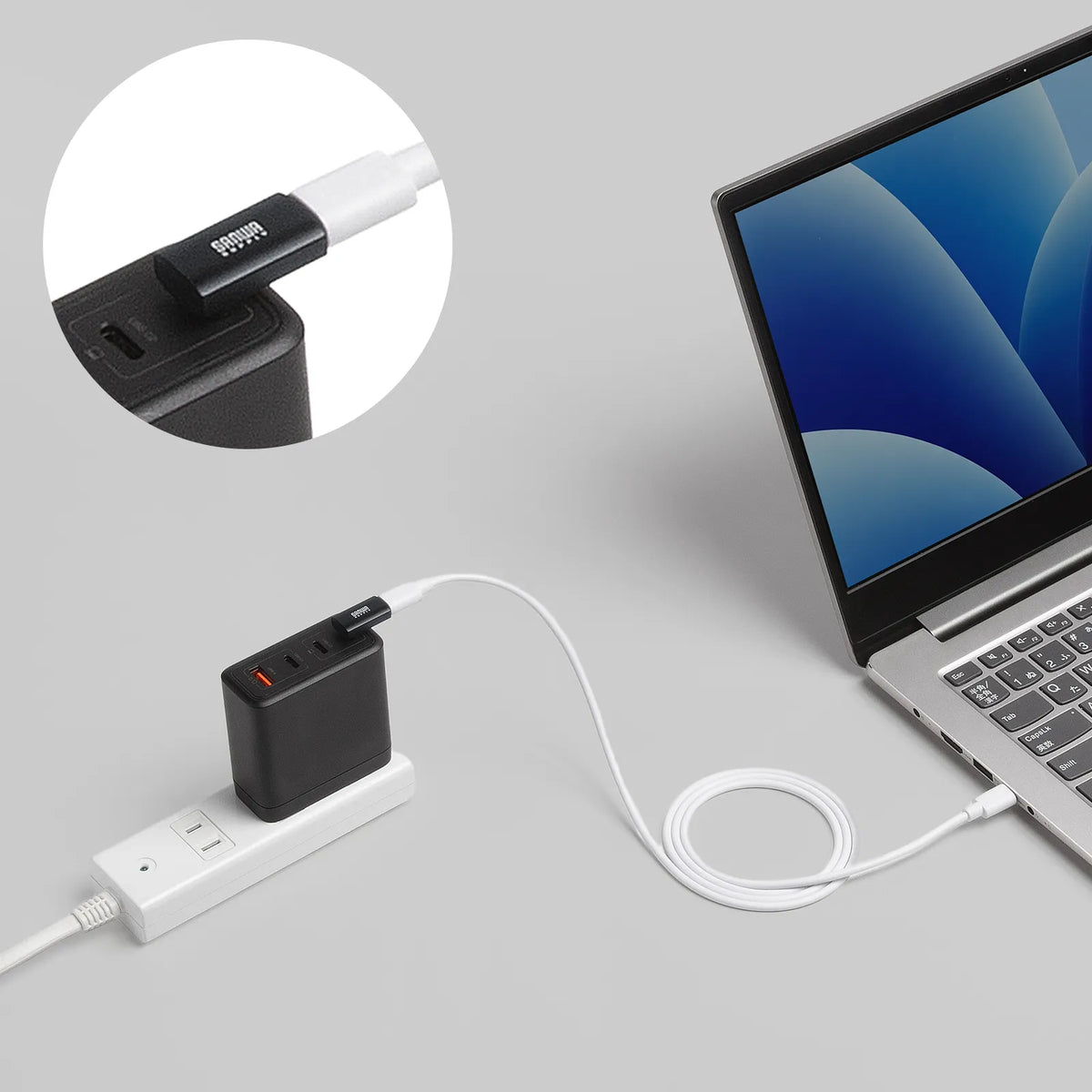 Type-C変換アダプタ（CtoC・L字垂直・40Gbps・240W） AD-USB38CCFL