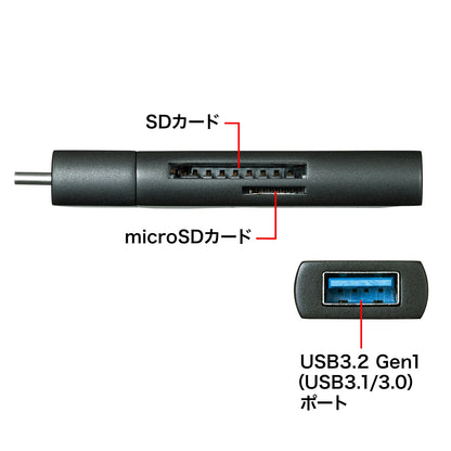 Type-C Compact Card Reader (with 1 USB port) ADR-3TCMS7BKN