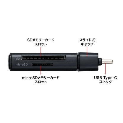 USB 5Gbps Type-C カードリーダー ADR-5TCMSD1BK