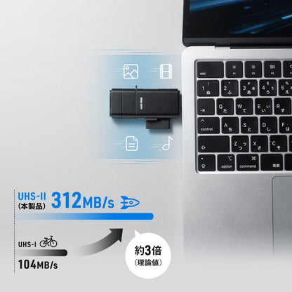USB 10Gbps USB Type-C & USB-A カードリーダー ADR-5TCMSD3BK