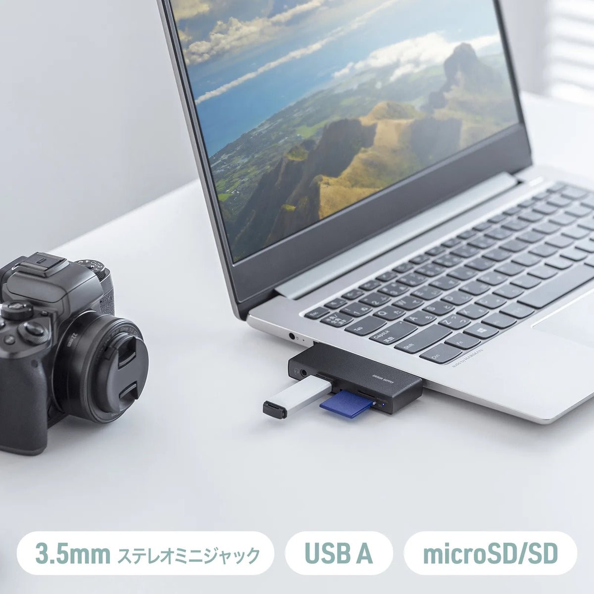 USB 5Gbps Type-C Card Reader (with 1 USB port) ADR-5TCSD2BK