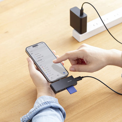 USB 5Gbps Type-C Card Reader (with 2 USB ports) ADR-5TCSDP3BK