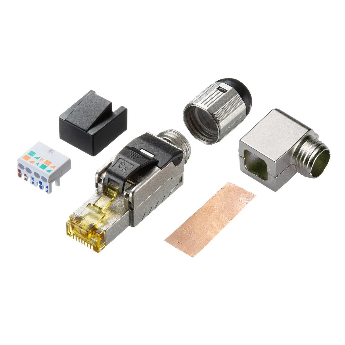自作用RJ-45コネクタ（カテゴリ6A・STP・かしめ工具不要） ADT-6ARJFSL