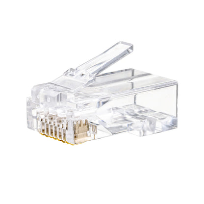 RJ-45 connector (Category 6, through-type, compatible with both solid and stranded wires) ADT-6RJKN-100