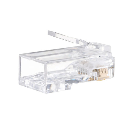 RJ-45 connector (Category 6, through-type, compatible with both solid and stranded wires) ADT-6RJKN-100