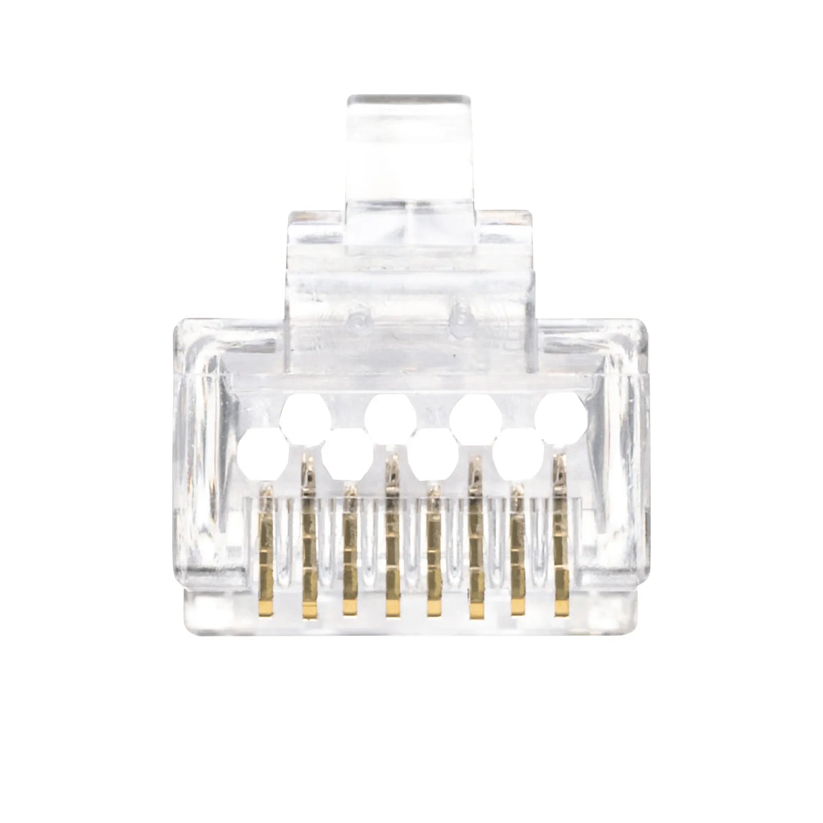 RJ-45 connector (Category 6, through-type, compatible with both solid and stranded wires) ADT-6RJKN-100