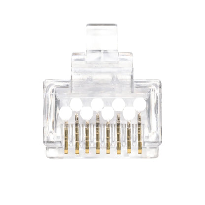 RJ-45 connector (Category 6, through-type, compatible with both solid and stranded wires) ADT-6RJKN-100