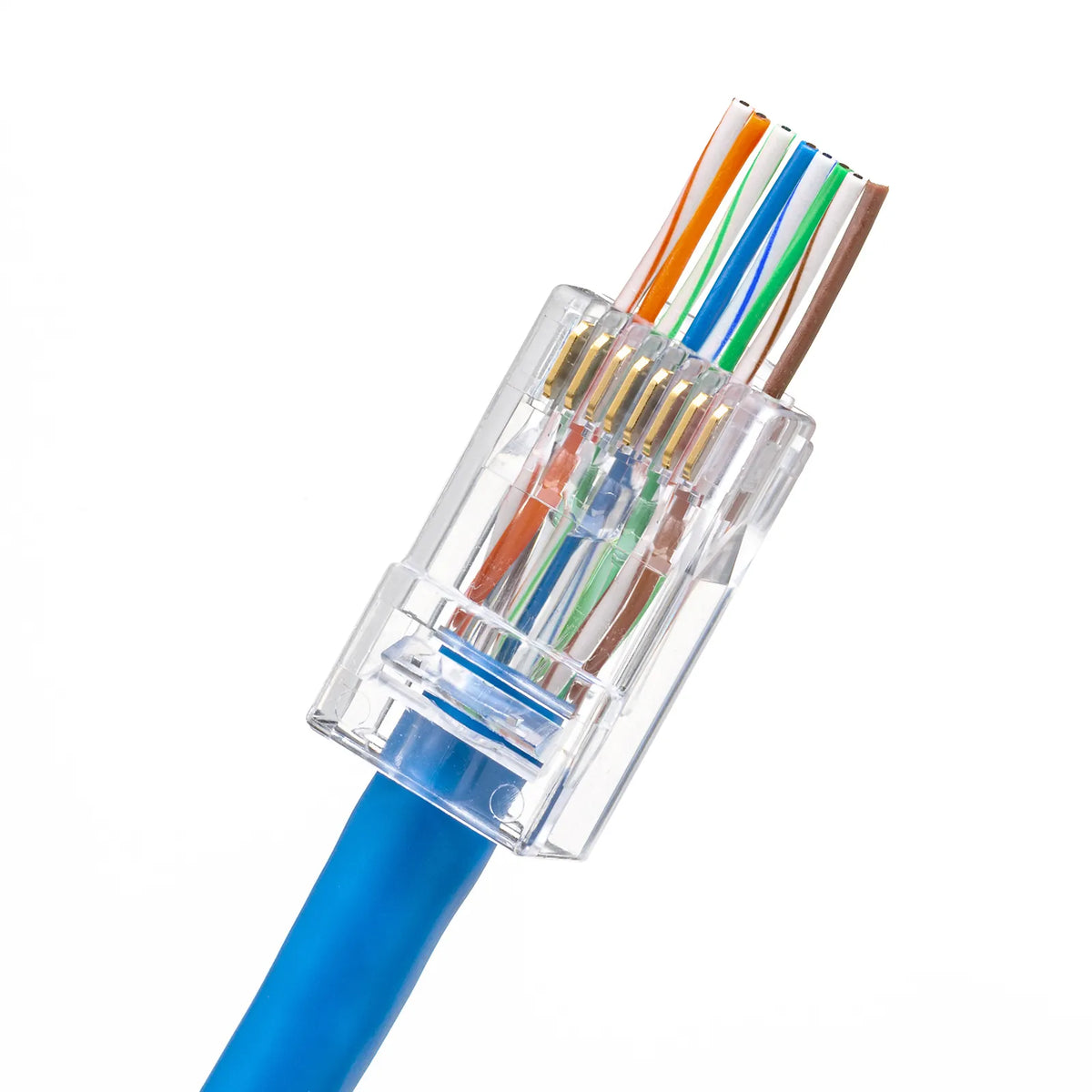 RJ-45 connector (Category 6, through-type, compatible with both solid and stranded wires) ADT-6RJKN-100