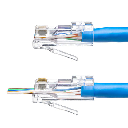 RJ-45 connector (Category 6, through-type, compatible with both solid and stranded wires) ADT-6RJKN-100