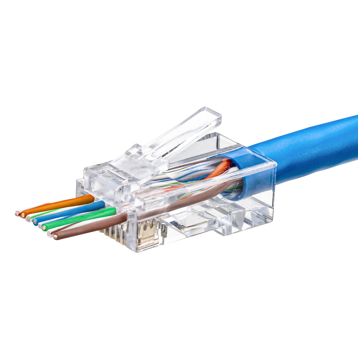 RJ-45 connector (Category 6, through-type, compatible with solid and stranded wires) ADT-6RJKN-10