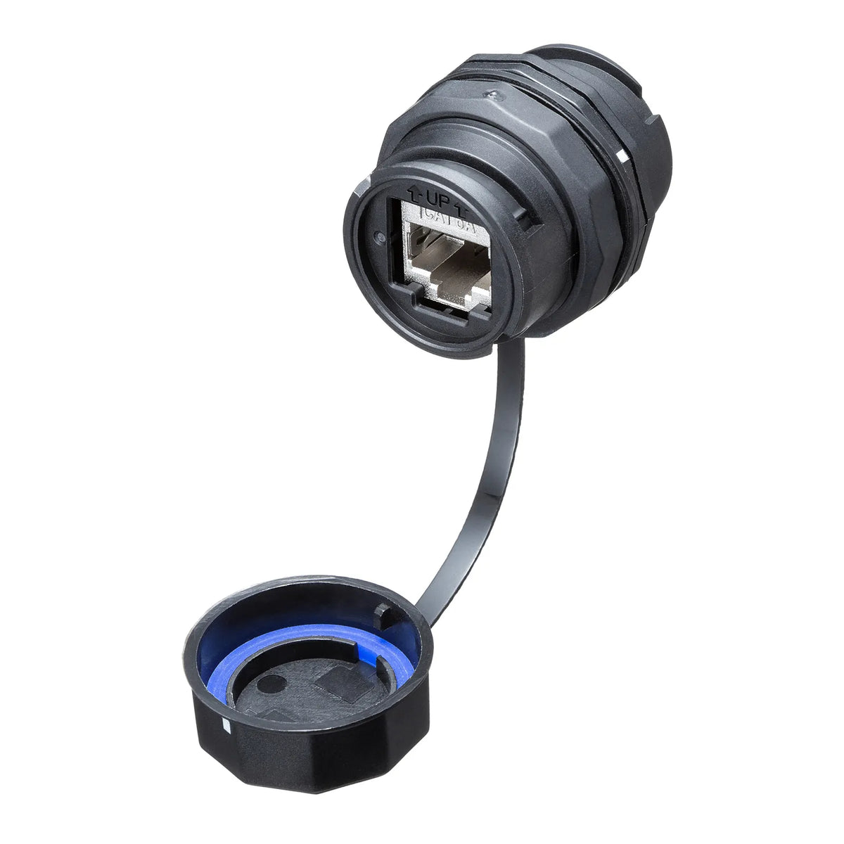 Panel-mount compatible RJ-45 relay adapter (Category 6A, STP, waterproof and dustproof) ADT-EX-6ASTPWPC