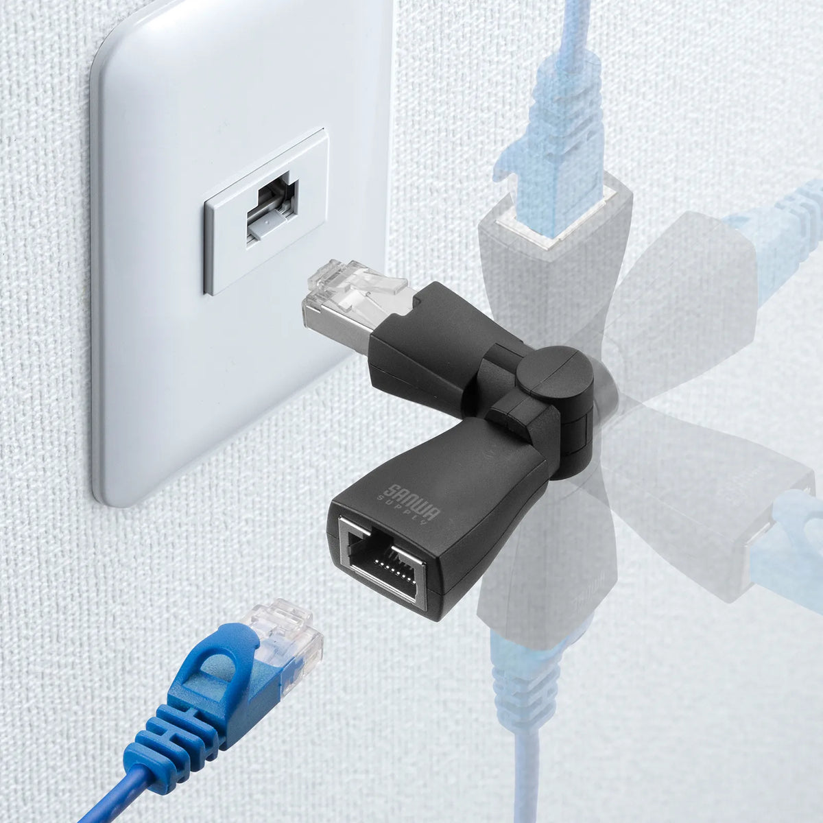 RJ-45 回転式アダプタ（Cat6A・STP） ADT-RJ6A-3D