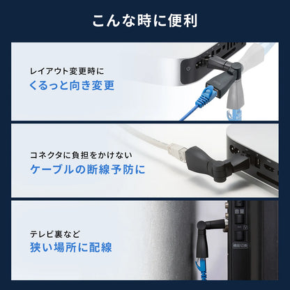 RJ-45 回転式アダプタ（Cat6A・STP） ADT-RJ6A-3D