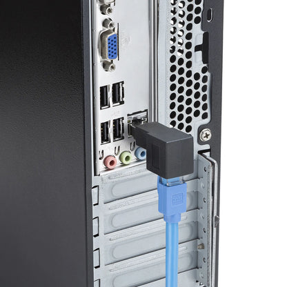 RJ-45L type conversion adapter (bottom outlet, Category 6A STP) ADT-RJ6A-LD