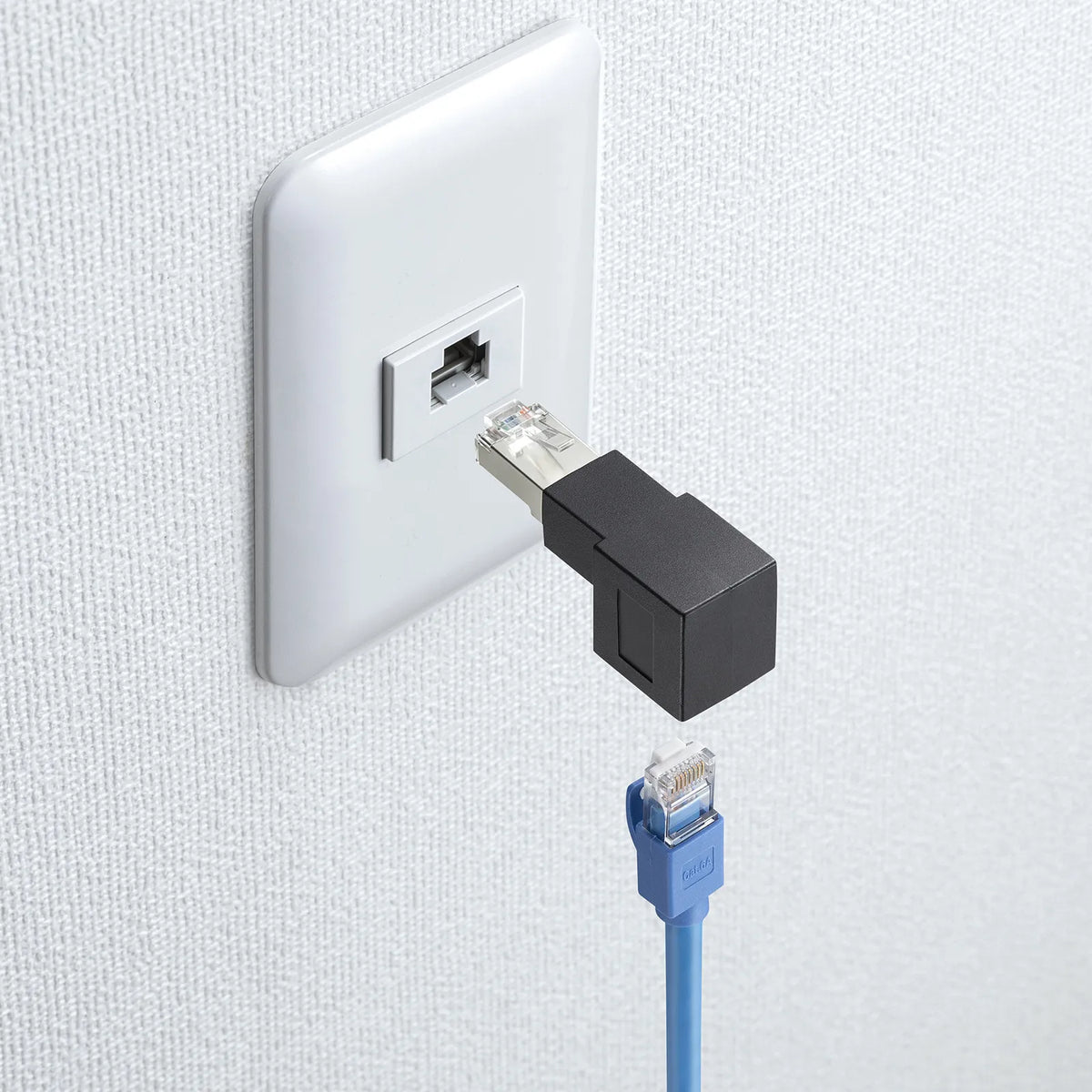RJ-45L type conversion adapter (bottom outlet, Category 6A STP) ADT-RJ6A-LD