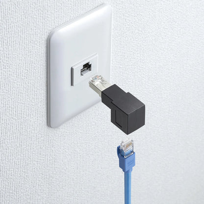 RJ-45L type conversion adapter (bottom outlet, Category 6A STP) ADT-RJ6A-LD