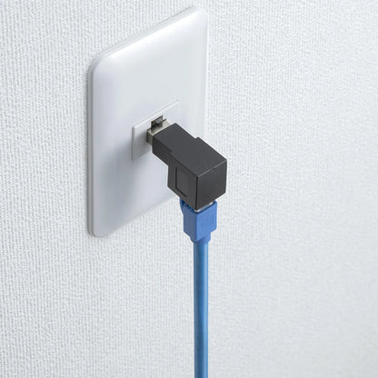 RJ-45L type conversion adapter (bottom outlet, Category 6A STP) ADT-RJ6A-LD